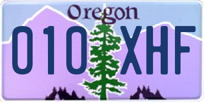 OR license plate 010XHF