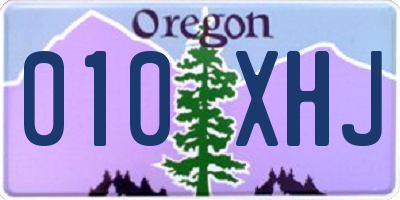 OR license plate 010XHJ