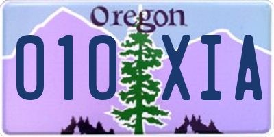OR license plate 010XIA