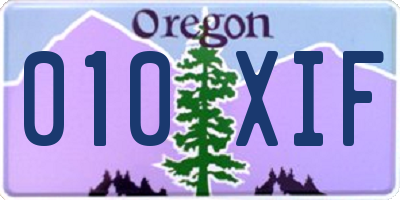 OR license plate 010XIF