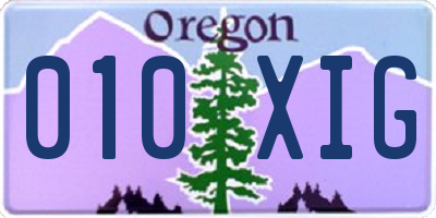 OR license plate 010XIG