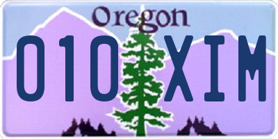 OR license plate 010XIM