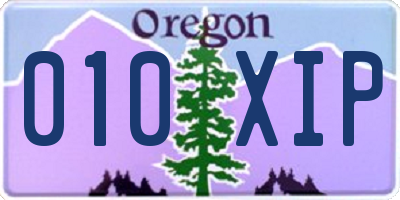 OR license plate 010XIP