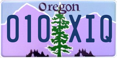 OR license plate 010XIQ
