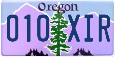 OR license plate 010XIR