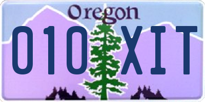OR license plate 010XIT