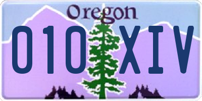 OR license plate 010XIV