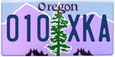 OR license plate 010XKA