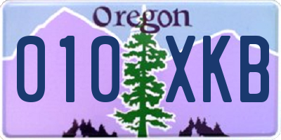 OR license plate 010XKB