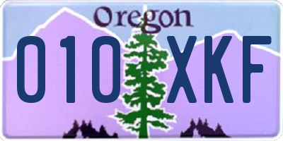 OR license plate 010XKF