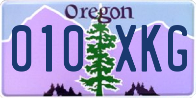 OR license plate 010XKG