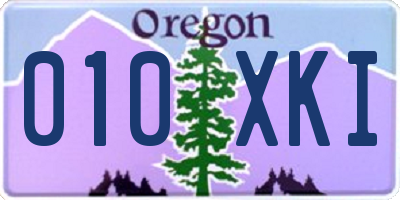 OR license plate 010XKI
