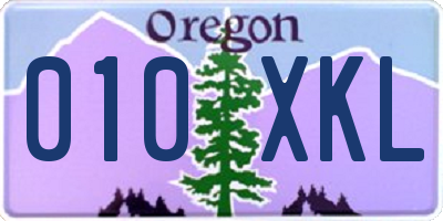OR license plate 010XKL