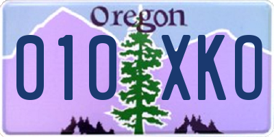 OR license plate 010XKO