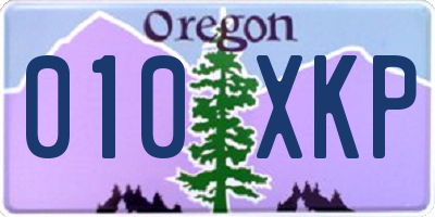 OR license plate 010XKP