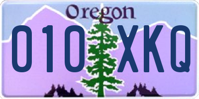 OR license plate 010XKQ