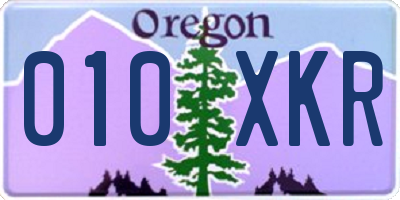 OR license plate 010XKR