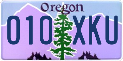 OR license plate 010XKU