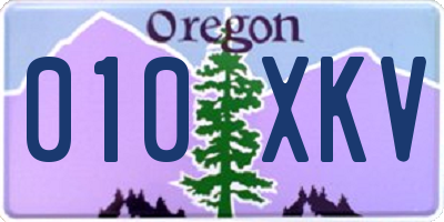 OR license plate 010XKV