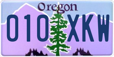 OR license plate 010XKW