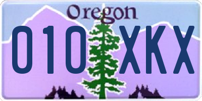 OR license plate 010XKX