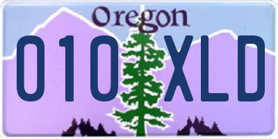 OR license plate 010XLD