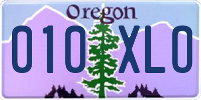 OR license plate 010XLO