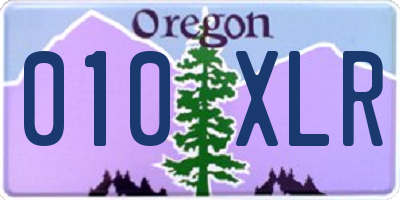 OR license plate 010XLR