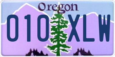 OR license plate 010XLW