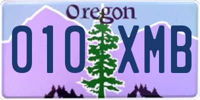 OR license plate 010XMB