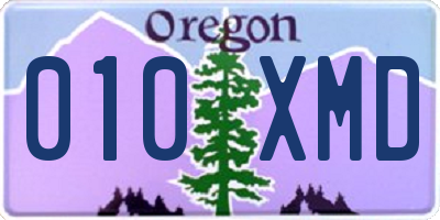 OR license plate 010XMD