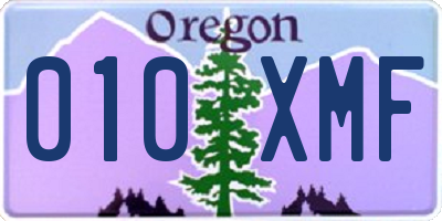 OR license plate 010XMF