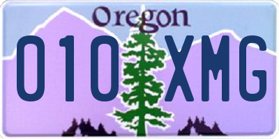 OR license plate 010XMG