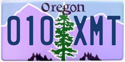 OR license plate 010XMT