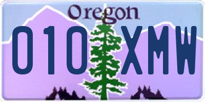 OR license plate 010XMW