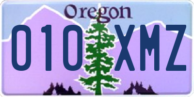 OR license plate 010XMZ