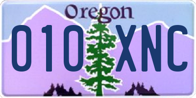 OR license plate 010XNC