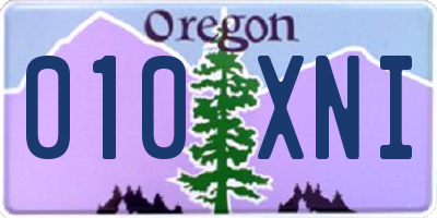 OR license plate 010XNI