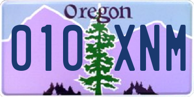 OR license plate 010XNM