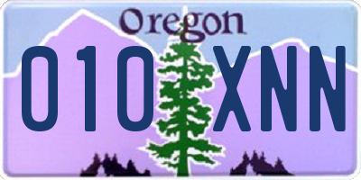 OR license plate 010XNN