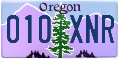 OR license plate 010XNR
