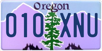 OR license plate 010XNU