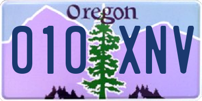 OR license plate 010XNV