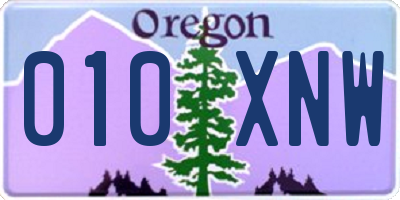 OR license plate 010XNW