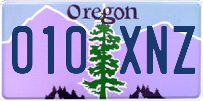 OR license plate 010XNZ