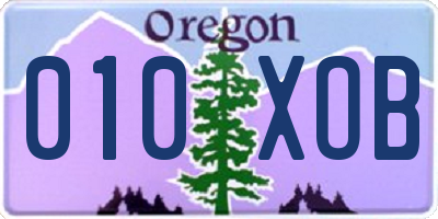 OR license plate 010XOB