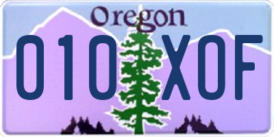 OR license plate 010XOF