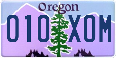 OR license plate 010XOM