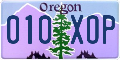 OR license plate 010XOP