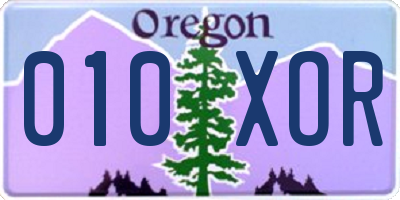 OR license plate 010XOR